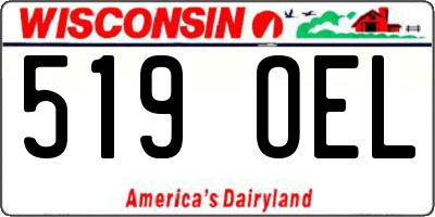 WI license plate 519OEL