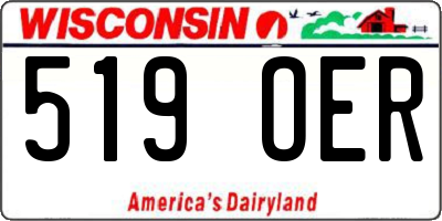 WI license plate 519OER