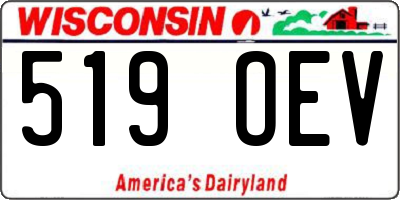 WI license plate 519OEV
