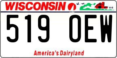 WI license plate 519OEW