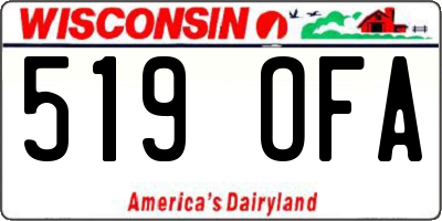 WI license plate 519OFA