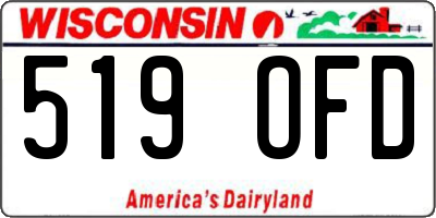 WI license plate 519OFD
