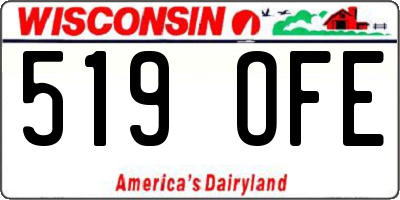 WI license plate 519OFE