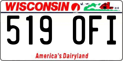 WI license plate 519OFI