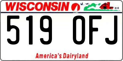 WI license plate 519OFJ