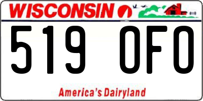 WI license plate 519OFO