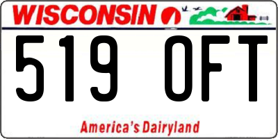 WI license plate 519OFT
