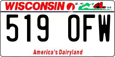 WI license plate 519OFW