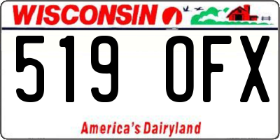 WI license plate 519OFX