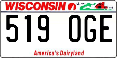 WI license plate 519OGE