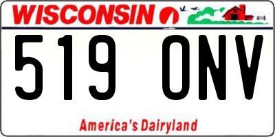 WI license plate 519ONV
