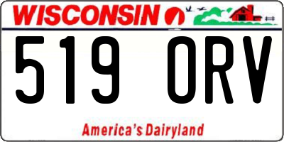 WI license plate 519ORV