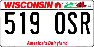 WI license plate 519OSR