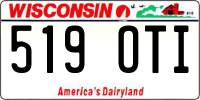 WI license plate 519OTI