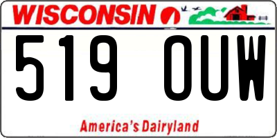 WI license plate 519OUW