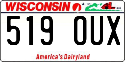 WI license plate 519OUX