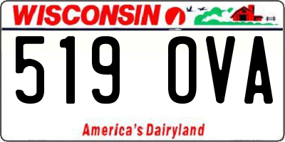 WI license plate 519OVA