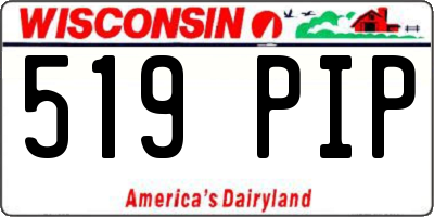 WI license plate 519PIP