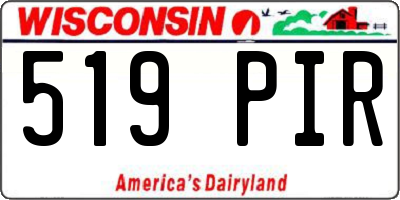 WI license plate 519PIR