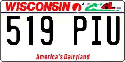 WI license plate 519PIU
