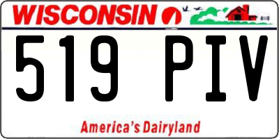 WI license plate 519PIV