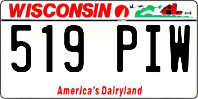 WI license plate 519PIW