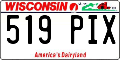 WI license plate 519PIX