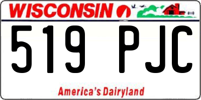 WI license plate 519PJC