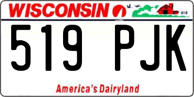 WI license plate 519PJK