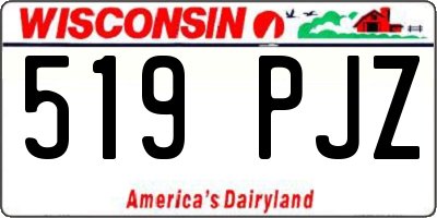 WI license plate 519PJZ