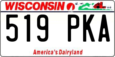 WI license plate 519PKA