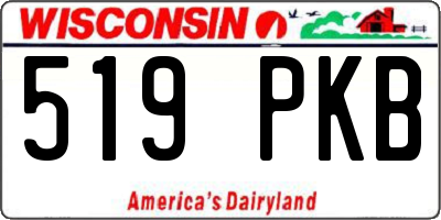 WI license plate 519PKB