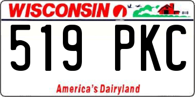 WI license plate 519PKC
