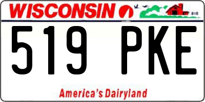 WI license plate 519PKE