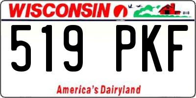 WI license plate 519PKF