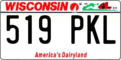 WI license plate 519PKL