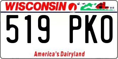 WI license plate 519PKO