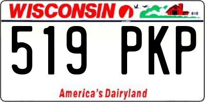 WI license plate 519PKP