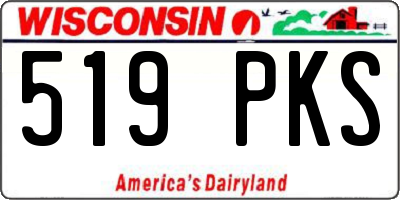 WI license plate 519PKS