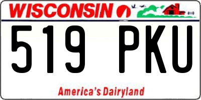 WI license plate 519PKU