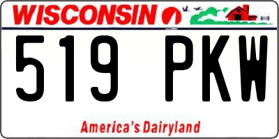 WI license plate 519PKW