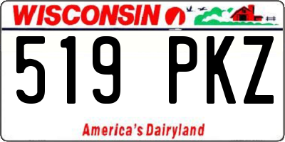 WI license plate 519PKZ