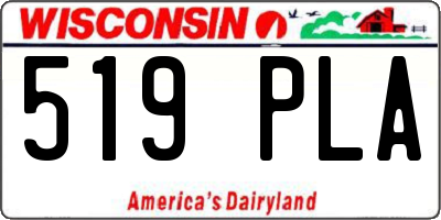WI license plate 519PLA