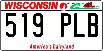 WI license plate 519PLB