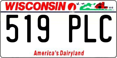 WI license plate 519PLC