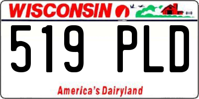 WI license plate 519PLD
