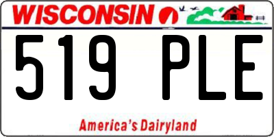WI license plate 519PLE