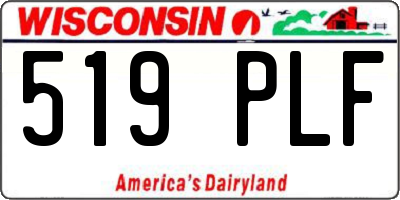 WI license plate 519PLF