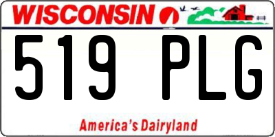WI license plate 519PLG