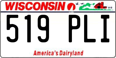 WI license plate 519PLI